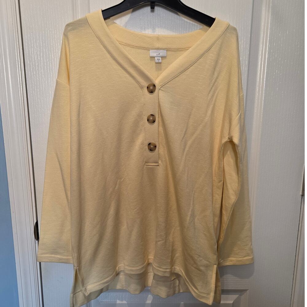 NWT J. Jill 1/4 button Henley sz M sunlight